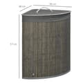 Pikkukuva 3 / 10: Rootz 55L -pesulakori - Pesulan lajittelija - Vaatteet Haittaa - Irrotettava laukku - 38x38x57cm - bambukehys, harmaa