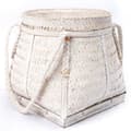 Miniatyrbild 7 av 7: Rootz White Basket BIKU | Växtkorg | Tvättkorg | Stor Boho förvaringskorg rund gjord av bambu