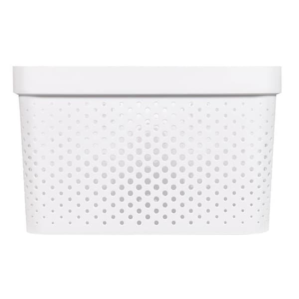 CURVER Infinity Dots Bin - 17L - 35,5 x 26,2 x 21,9 cm - Vit - Återvunnen plast
