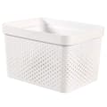 Miniatyrbild 1 av 4: CURVER Infinity Dots Bin - 17L - 35,5 x 26,2 x 21,9 cm - Vit - Återvunnen plast