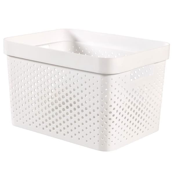 CURVER Infinity Dots Bin - 17L - 35,5 x 26,2 x 21,9 cm - Vit - Återvunnen plast