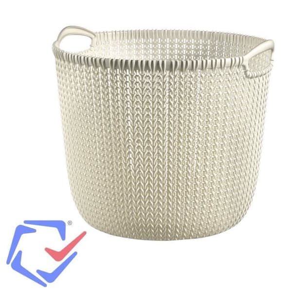 Rund korg Curver Knit L korg krämig tvättkorg