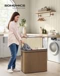 Pikkukuva 2 / 6: Wasmand – 170 Liter – Bamboe – 3 Compartimenten – Met Deksel – Bruin