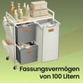 Pikkukuva 3 / 6: Pesulakori - 3 osastoa - luonnollinen beige - kyyhkynen harmaa - kerma valkoinen