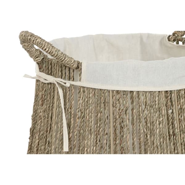 Pyykkikori Home ESPRIT Valkoinen Luonnollinen Merilevä 43 x 43 x 48 cm (2 osaa)