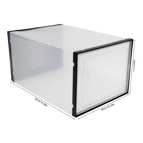 Shoe Storage Boxes, Stapelbara och Fällbara, Transparent Design,Svart och klar