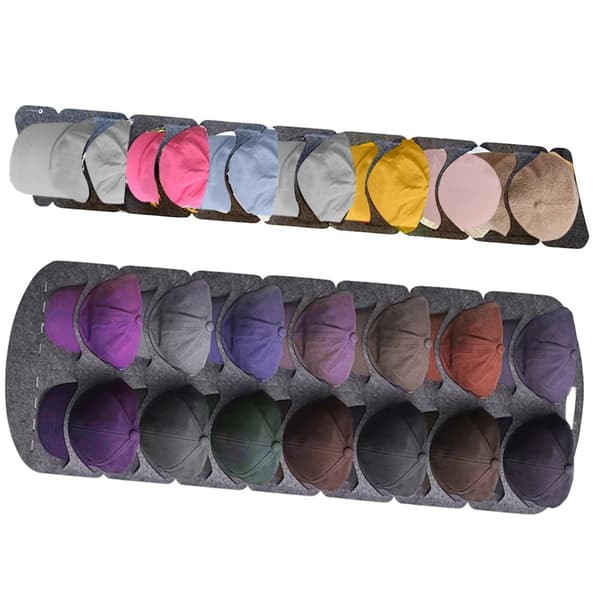 Hat Organizer, Plads til op til 21 hatte, Pladsbesparende design, Filtmateriale,2STK
