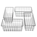 Miniatyrbillede 1 af 2: Metal Vægbasket til Opbevaring, Jernmateriale, 30x14x13,3 cm Dimensioner,sort