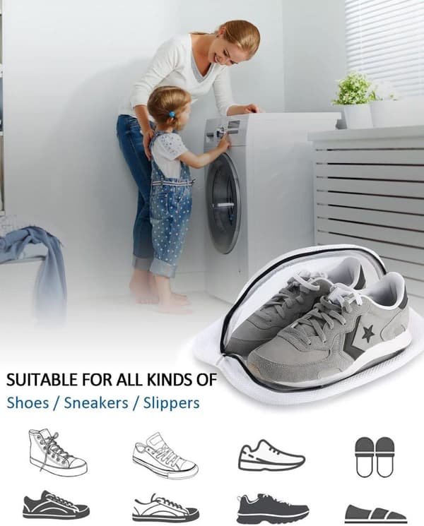 Skovaskepose, Premium Mesh, Skovaskepose, Sneakers, Netto Taske med høj beskyttelse til vaskemaskine, Opbevaring og rejser