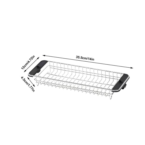 Rustfrit Stål Opbevaringskurv, Bærbart Design, Pladsbesparende Dimensioner,B