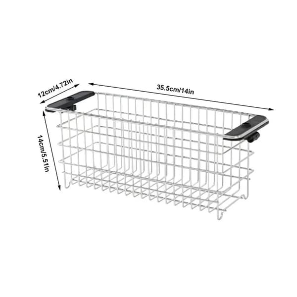 Rustfrit Stål Opbevaringskurv, Bærbart Design, Pladsbesparende Dimensioner,A