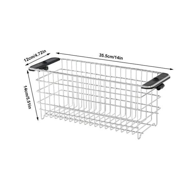 Rustfrit Stål Opbevaringskurv, Bærbart Design, Pladsbesparende Dimensioner,A