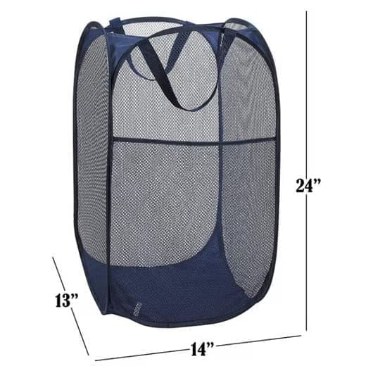 Lollanda Foldbar Pop-Up Vasketøjskurv 36x36x58 cm - Med hank, 1/2 stk.