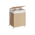Miniatyrbillede 1 af 7: ROOTZ 100L Vaskeri Kurv - Tøj Hamper - Vaskbakke - 2 rum - Stål & polyester - Naturlig beige/hvid - 46,5 cm x 37,5 cm x 65 cm