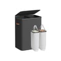 Miniatyrbillede 1 af 6: ROOTZ 170L Vaskeri Kurv - Tøj Hamper - Vaskeri Sorter - Dobbeltrum - 56x40x75cm - Sort - Holdbart polyesterstof