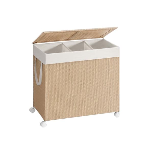 Rootz vaskeri kurv 140L med ruller - sorteringsbakke - opbevaringsarrangør - alsidige rum - 66,5 cm x 37,5 cm x 65 cm