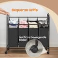 Miniatyrbillede 4 af 5: Rootz vaskeri kurv 4 rum - vaskeri samler - tøjsortering - organiseret opbevaring - 108 cm x 44 cm x 172 cm