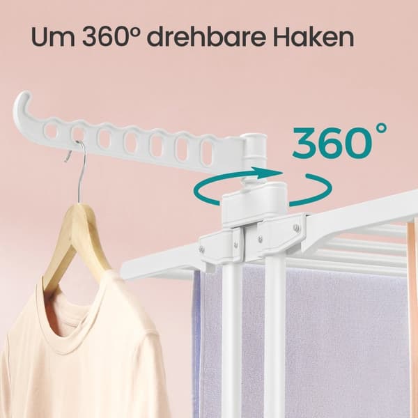 Rootz vaskerat - Stand Dryer - Wing Vaunry Rack - 4 niveauer - Rumbesparende - 63,5 cm x 128 cm x 173 cm