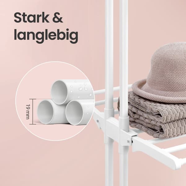 Rootz vaskerat - Stand Dryer - Wing Vaunry Rack - 4 niveauer - Rumbesparende - 63,5 cm x 128 cm x 173 cm
