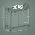 Miniatyrbillede 6 af 6: Rootz vaskeri kurv 2 rum - vaskeri samler - vaskeri - pladsbesparende hylde - 73 x 33 x 72 cm