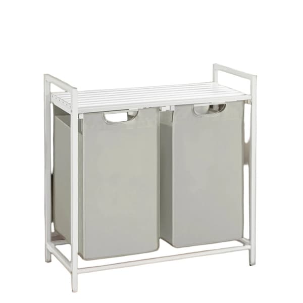 Rootz vaskeri kurv 2 rum - vaskeri samler - vaskeri - pladsbesparende hylde - 73 x 33 x 72 cm