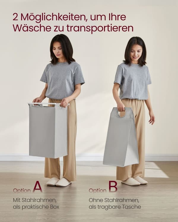 Rootz vaskeri kurv 3 rum - tøjsortering - organisering af skraldespande - 3 x 38L kapacitet - 92,5 cm x 33 cm x 72 cm - Oxford stof