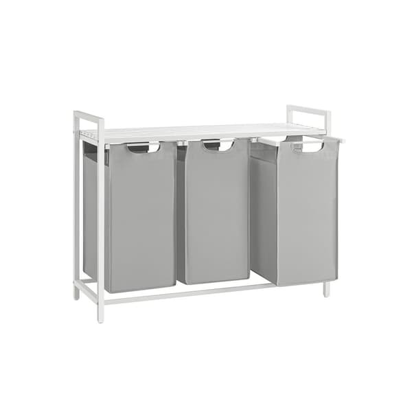 Rootz vaskeri kurv 3 rum - tøjsortering - organisering af skraldespande - 3 x 38L kapacitet - 92,5 cm x 33 cm x 72 cm - Oxford stof
