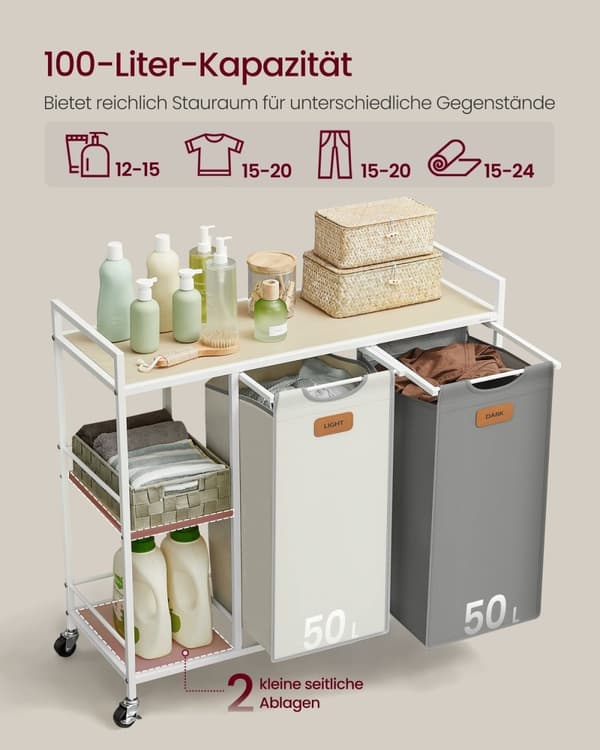 Rootz Lashing Basket - Vaskeri HAMPER - Opbevaringsarrangør - Holdbar stålramme - 87x33x80,5 cm