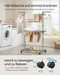 Miniatyrbillede 3 af 7: Rootz 4 -niveau vaskeri - Tøjtørringsstativ - Airer - Rumbesparende design - 63,5 x 128 x 148 cm - Grå stål og plastik