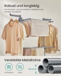 Miniatyrbillede 4 af 7: Rootz 4 -niveau vaskeri - Tøjtørringsstativ - Airer - Rumbesparende design - 63,5 x 128 x 148 cm - Grå stål og plastik