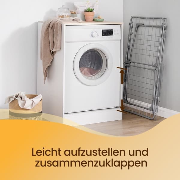 Rootz Wing vaskerat - Parkeringstørrer - Rumbesparende tøj Airer - Foldbart design - Steel & Pp - 56.5x173x96.5cm