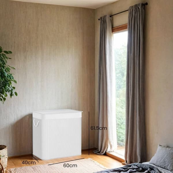 Rootz vaskeri kurv - tøjarrangør - vaskeri samler - bambus stabilitet - 60 x 40 x 61,5 cm