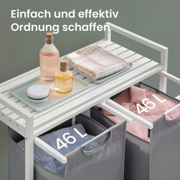 Rootz Double Compment vaskeri - Vaskeri Collector - Vaskeri - Rumbesparelse med hylde - 73 cm x 33 cm x 72 cm