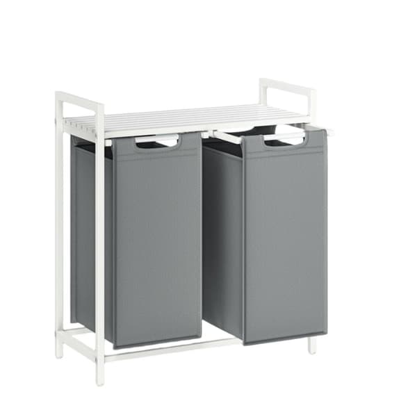 Rootz Double Compment vaskeri - Vaskeri Collector - Vaskeri - Rumbesparelse med hylde - 73 cm x 33 cm x 72 cm