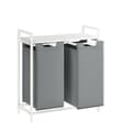 Miniatyrbillede 1 af 5: Rootz Double Compment vaskeri - Vaskeri Collector - Vaskeri - Rumbesparelse med hylde - 73 cm x 33 cm x 72 cm