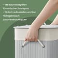 Miniatyrbillede 5 af 6: Rootz bambusvaskekurv med låg - Hamper - Tøjsamler - 72L Storage - Fjernelig taske - 40x30x60cm