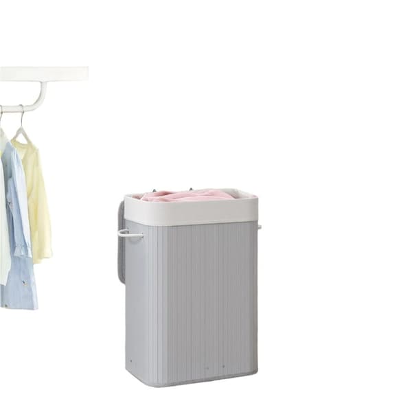 Rootz bambusvaskekurv med låg - Hamper - Tøjsamler - 72L Storage - Fjernelig taske - 40x30x60cm