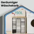 Miniatyrbild 4 av 5: Rootz 3 -fack tvättkorg - Tvättsamlare - tvätthämma - 150L kapacitet - 60 cm x 38,5 cm x 70,5 cm