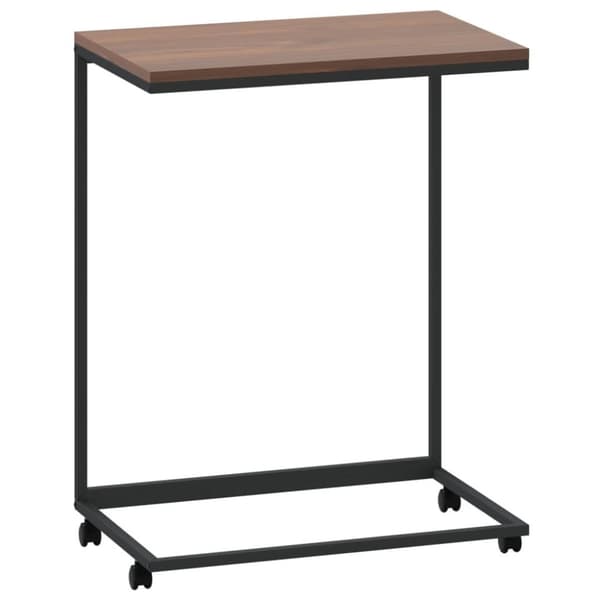 vidaXL Sidebord med hjul svart 55x35x70 cm konstruert tre