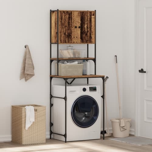 Tvättmaskinskåp Gammalt trä 68x48.5x194 cm