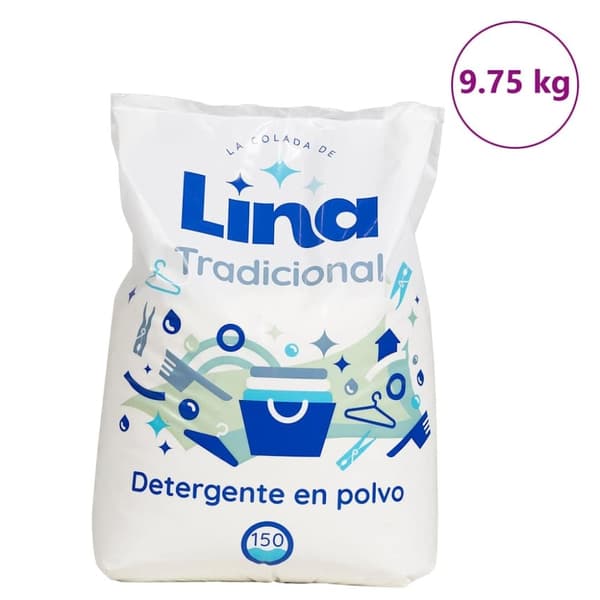 vidaXL vaskepulver for 150 vask 9,75 kg Hvit