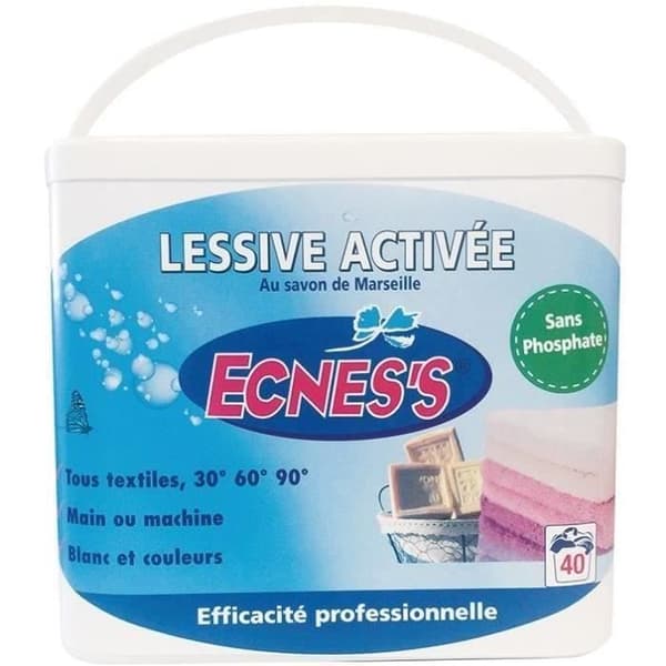 ECNESS Aktiverad tvättpulver - Utan fosfat - 2 kg