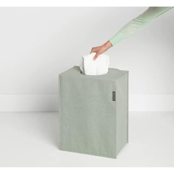 Brabantia - Rektangulär Tvättkorg - Hög Fällbar - Grön - 55L