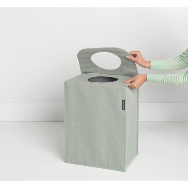 Brabantia - Rektangulär Tvättkorg - Hög Fällbar - Grön - 55L