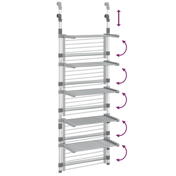 Torkställning vägg 5 nivåer aluminium