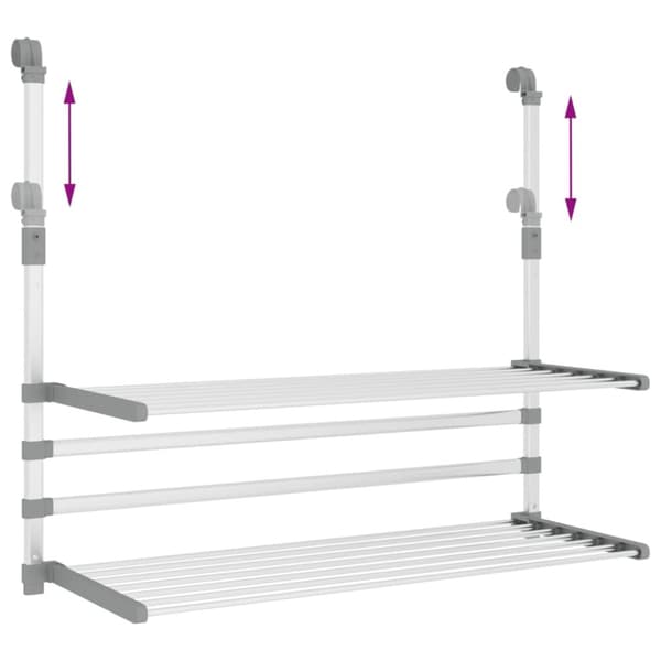 tørrestativ til altan 89x25x(60-95) cm aluminium