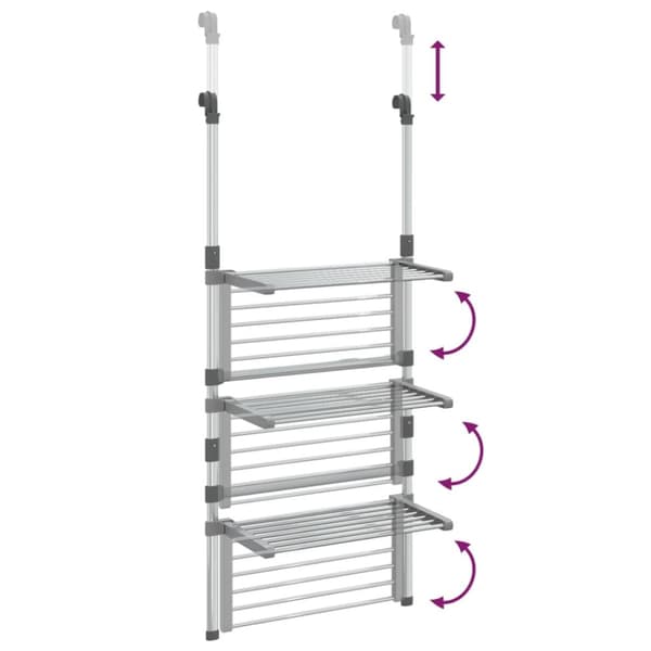 hængende tørrestativ 3 niveauer aluminium