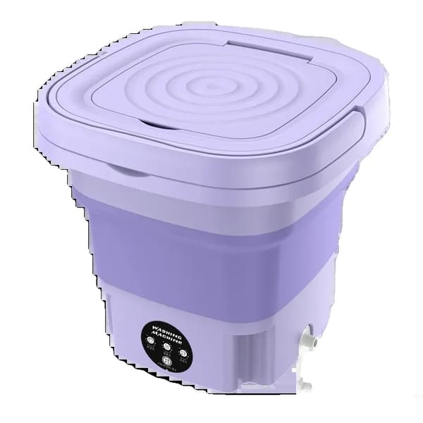 Bärbar Tvättmaskin, Hopfällbar Design, Centrifugfunktion, Lila, EU Purple
