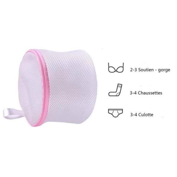 [Set om 6] Tvättnät - Rosa tvättpåse med dragkedja-Super-Close