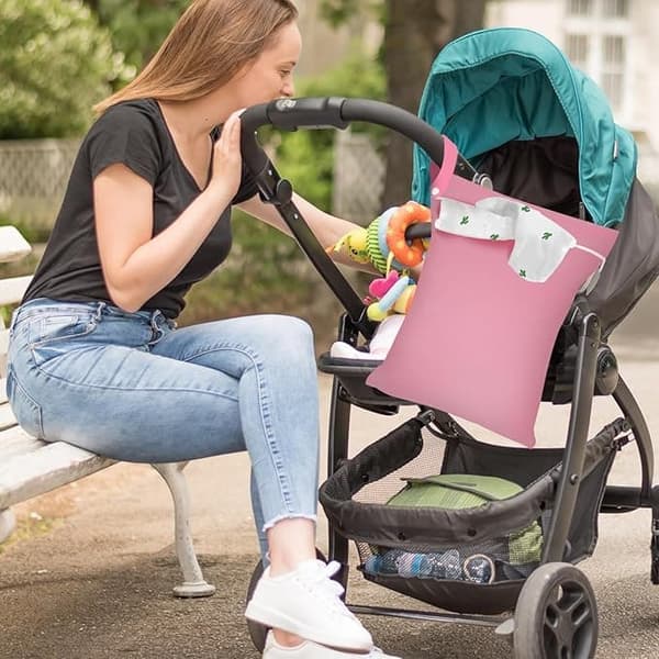 2-pack Vattentäta Tvättpåsar (40x30 cm) – Återanvändbar Resenässäck för Baddräkter, Handdukar & Blöjor | Rosa & Blå